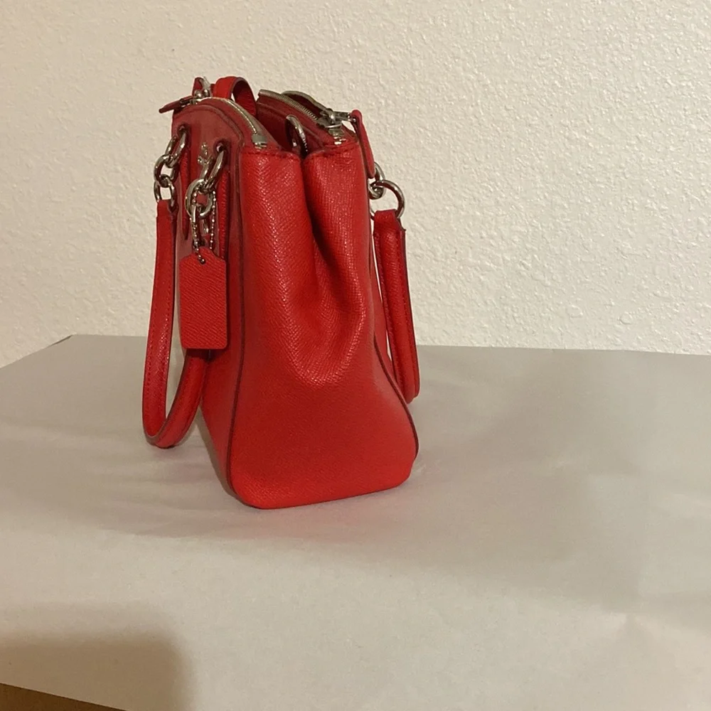 Coach red handbag satchel